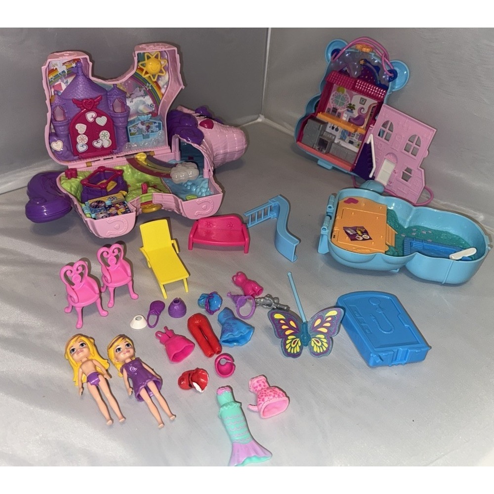 Polly Pocket Bundle of Playsets and Accessories‎ Read****